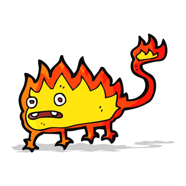 Cartoon little fire demon — Stock Vector