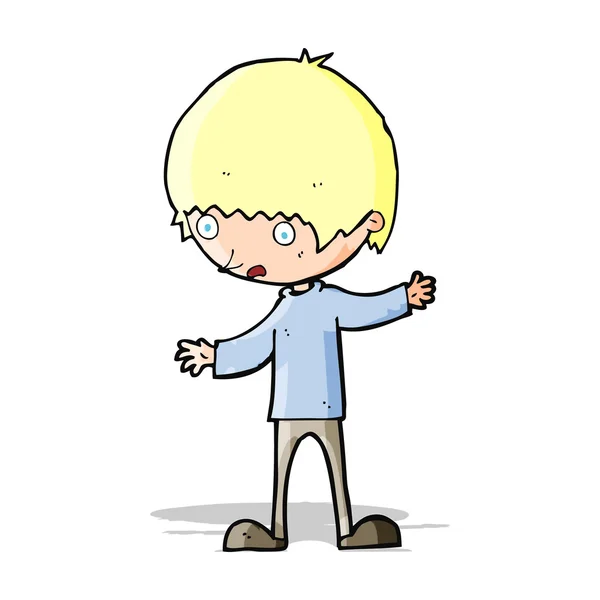 Cartoon boy with outstretched arms — Stock Vector