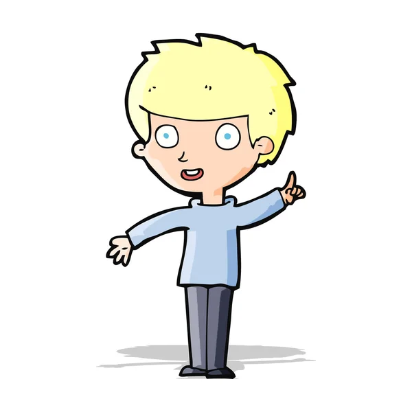 Cartoon jongen met idee — Stockvector