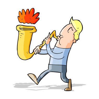 Saksafon çalan çizgi filmci.