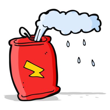 karikatür gazoz kutusu.