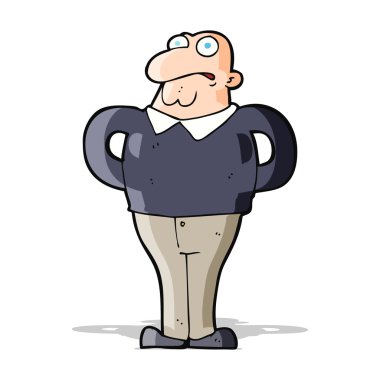 endişeli adam çizgi film