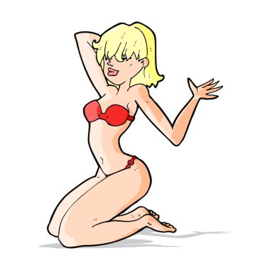 Çizgi film seksi bikinili kız