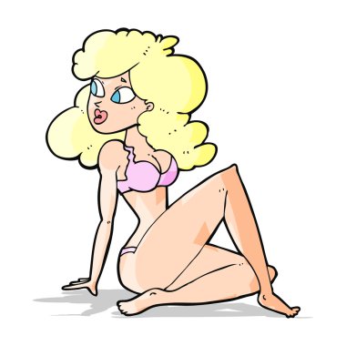 İç çamaşırlı seksi kadın.