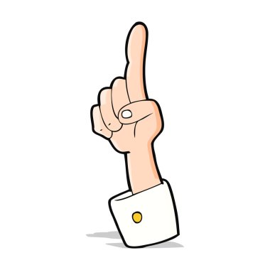 el işaret eden karikatür