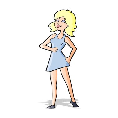 karikatür gururlu kadın