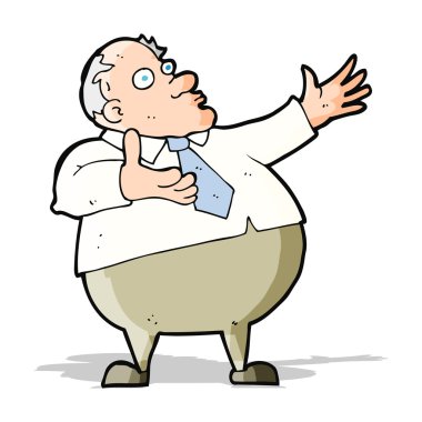 Çizgi film çileden çıkmış orta yaşlı adam