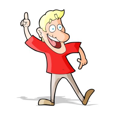 Harika bir fikri olan çizgi film adamı.