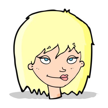 gülümseyen kadın karikatür