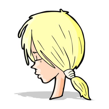 Çizgi film kızı düşünceli görünüyor.