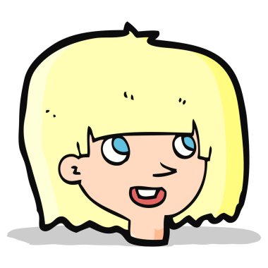 çizgi film mutlu kadın yüzü