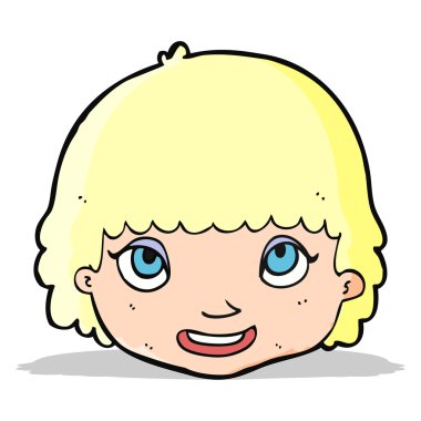 çizgi film mutlu kadın yüzü