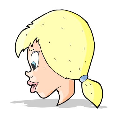 Çizgi film güzel kadın yüzü