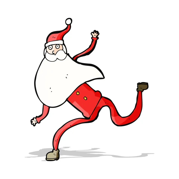 Dessin animé courir Père Noël — Image vectorielle