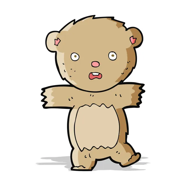 Karikatur schockiert Teddybär — Stockvektor