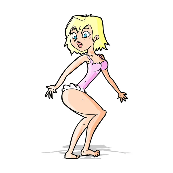 Karikatur Frau in Dessous — Stockvektor