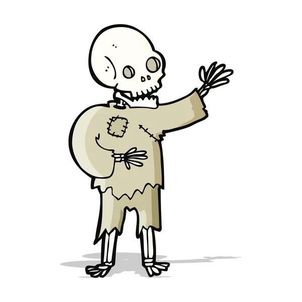 Cartoon skeleton zwaaien — Stockvector