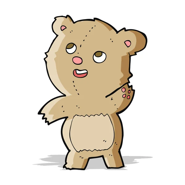 Kreslený roztomilý, mává medvídek — Stockový vektor