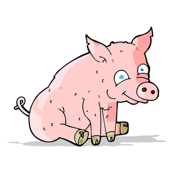 Karikatur glückliches Schwein — Stockvektor