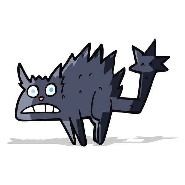 Cartoon frightened black cat — Stock Vector