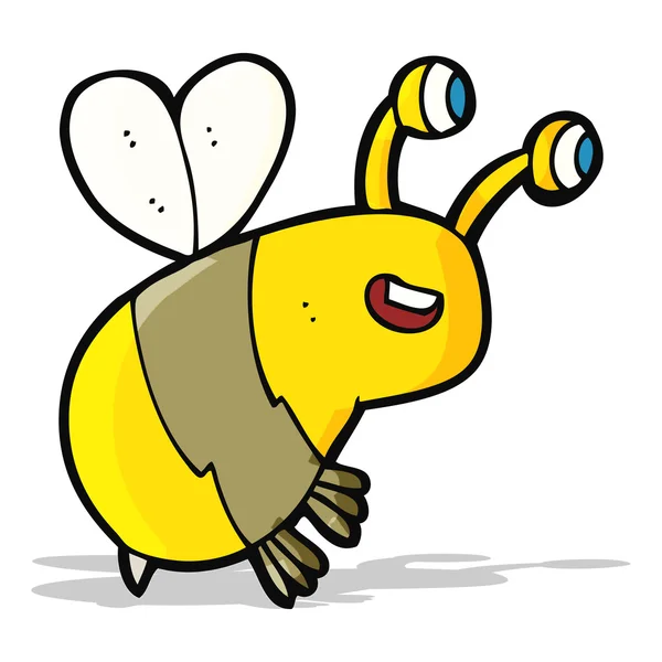 Dessin animé abeille heureuse — Image vectorielle