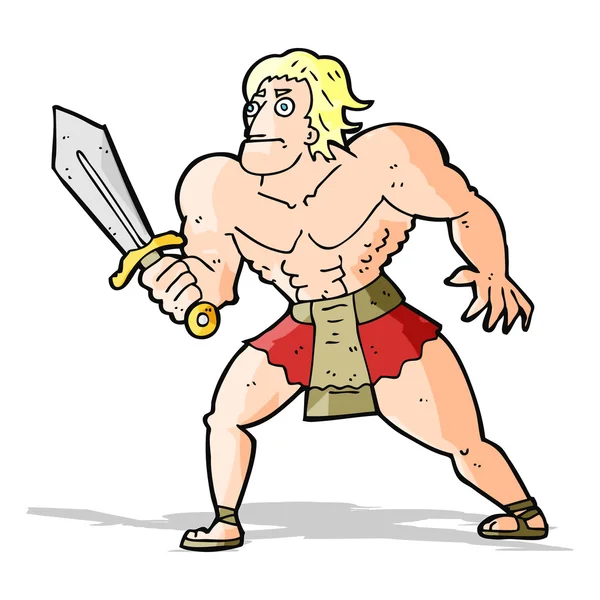 Kreslený fantasy hrdina muž — Stockový vektor