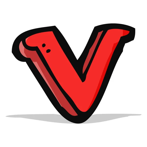 Cartoon letter V — Stock Vector