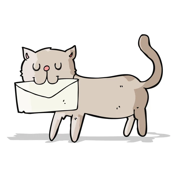 Desenhos animados gato carta de transporte —  Vetores de Stock