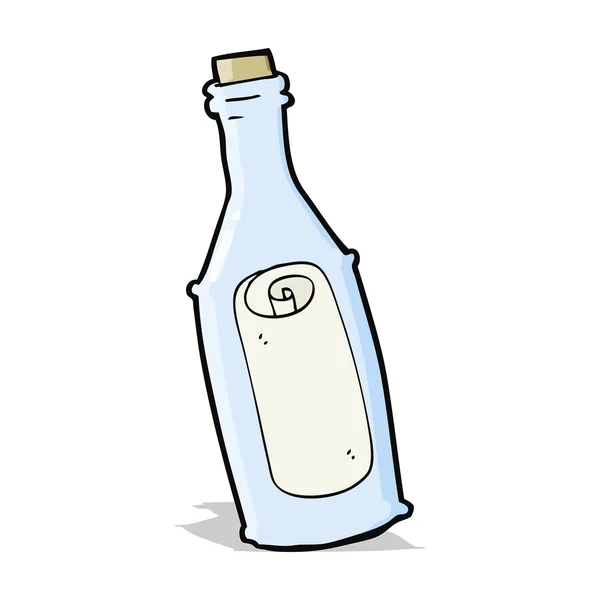 Pesan kartun dalam botol - Stok Vektor