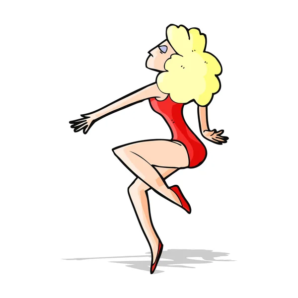 Mulher de dança dos desenhos animados — Vetor de Stock