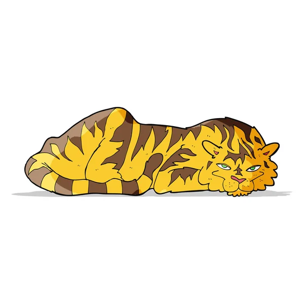 Tigre descansando de dibujos animados — Archivo Imágenes Vectoriales