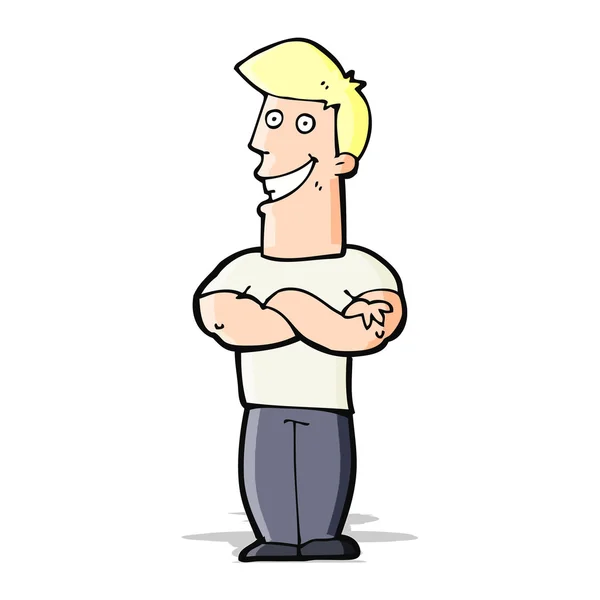 Cartoon Grijnzende man — Stockvector