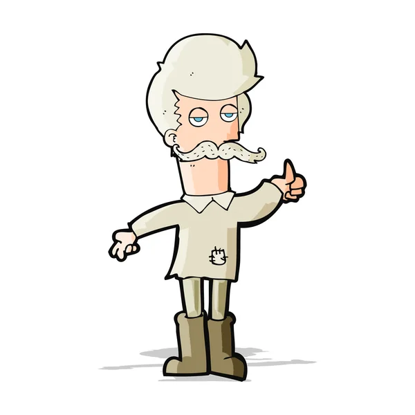 Dessin animé vieil homme en vêtements pauvres — Image vectorielle