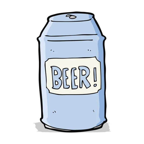Lata de cerveza de dibujos animados — Vector de stock