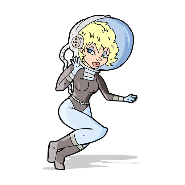 Мультяшная космическая женщина — стоковый вектор