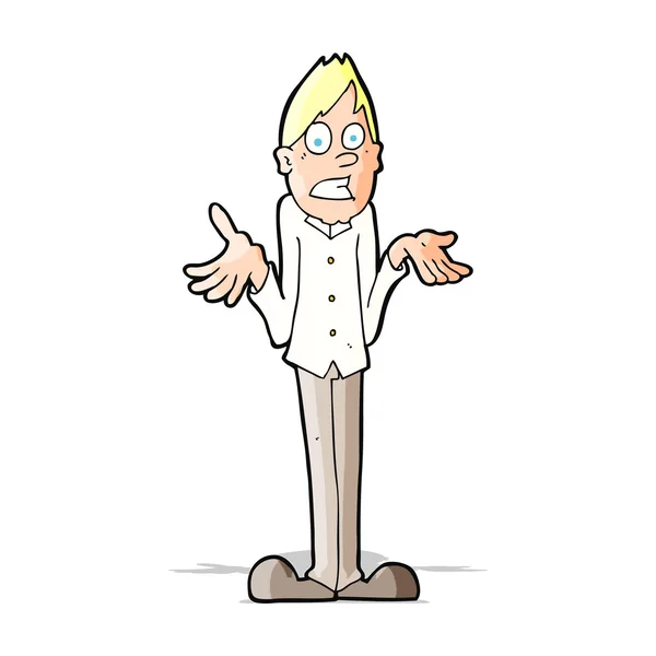 Cartoon man schouders ophalen — Stockvector