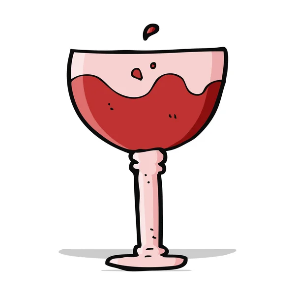 Cartoon glass of red wine — Stock Vector