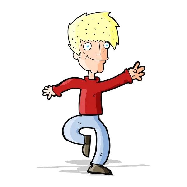 Cartoon gelukkig man dansen — Stockvector