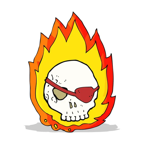 Cartoon branderig skull — Stockvector