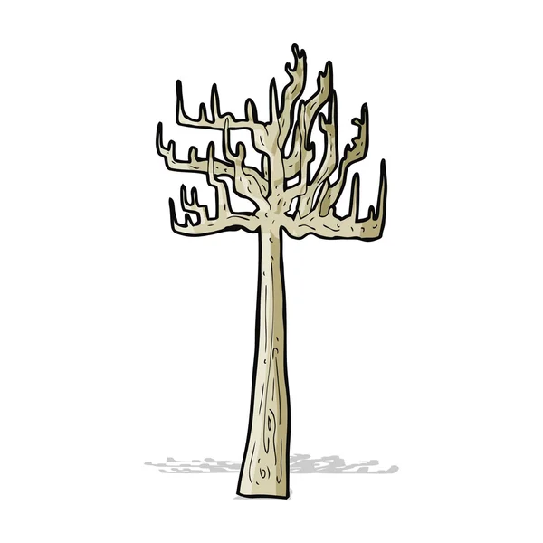旧的光秃秃的树上卡通 — 图库矢量图片