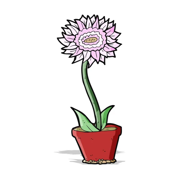 Tencerede karikatür çiçek — Stok Vektör
