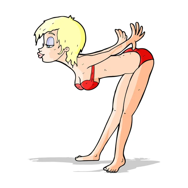 Dibujos animados pin up chica en bikini — Archivo Imágenes Vectoriales