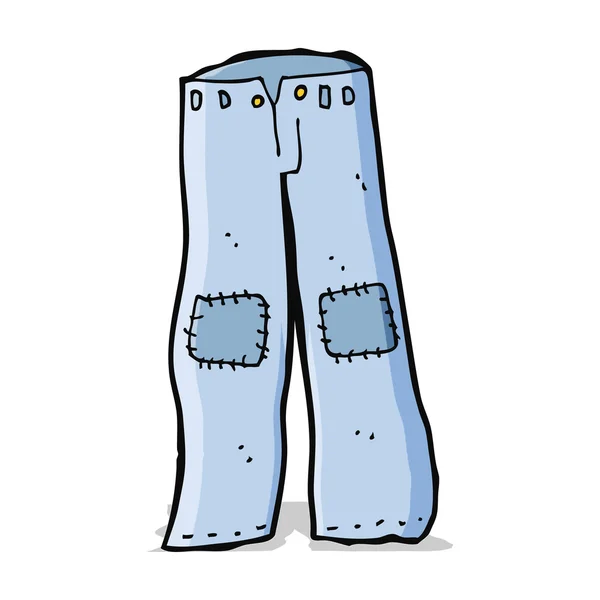Cartone animato patch vecchi jeans — Vettoriale Stock