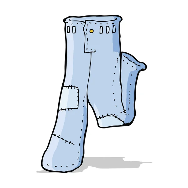 Dessin animé patché vieux jeans — Image vectorielle