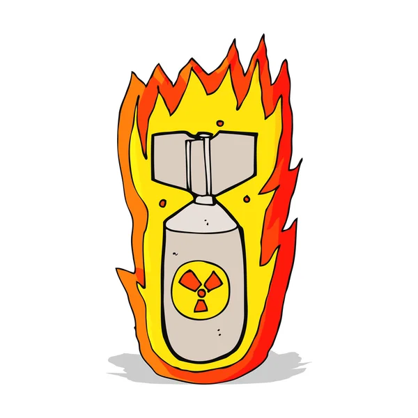 Cartoon flaming bomb — Stock Vector