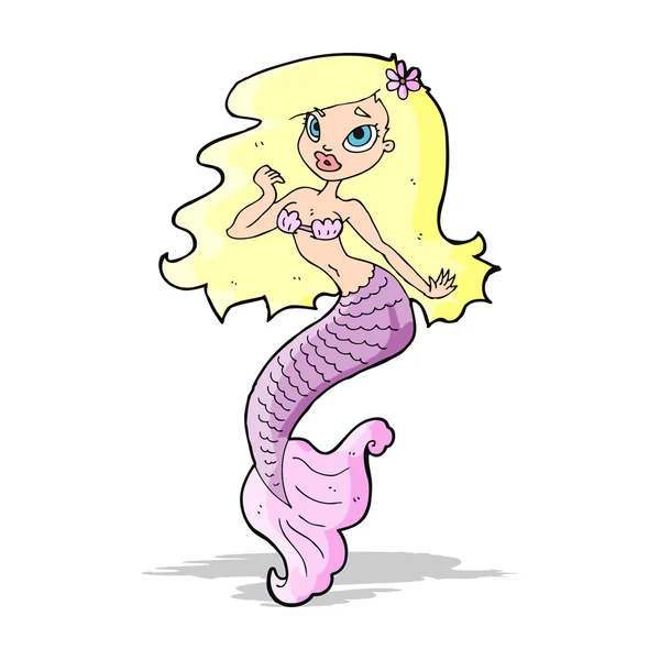 Dibujos animados bastante sirena — Vector de stock