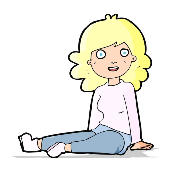 Cartoon gelukkig vrouw — Stockvector