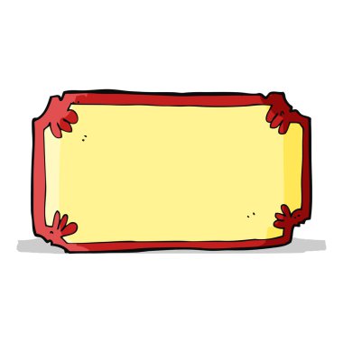 karikatür eski çerçeve afişi