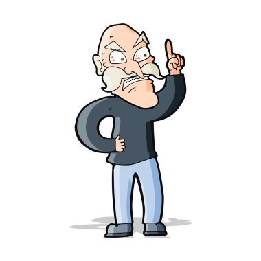 Çizgi film yaşlı adam kurallar koyuyor.