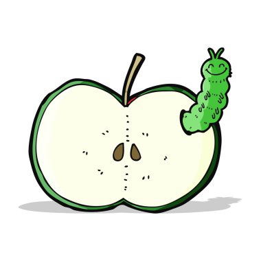 çizgi film böceği elma yiyor.